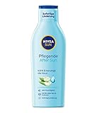 NIVEA SUN Pflegende After Sun Lotion (400 ml), Lotion mit hautberuhigender Wirkung nach dem Sonnenbad, Aftersun mit Bio-Aloe Vera und Hyaluron für 48h Feuchtigkeit