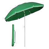 Sekey® 160 cm Sonnenschirm| Strandschirm mit Schutzhülle für Balkon Garten & Terrasse| Neigungswinkel und Höhe verstellbar, Rund Sonnenschutz UV20+