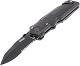 Walther Rettungsmesser ERK, Outdoor Klappmesser, Gurtschneider inkl. Notfallhammer, Emergency Rescue Knife mit Liner Lock, 223 mm lang
