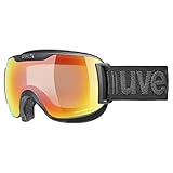 uvex downhill 2000 S V - Skibrille für Damen und Herren - selbsttönend & verspiegelt - beschlagfrei - black matt/rainbow-clear - one size