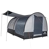 CampFeuer Zelt Smart für 4 Personen | 2000 mm Wassersäule | Blau/Schwarz | Großes Tunnelzelt mit 3 Eingängen, Herausnehmbare Trennwand | Gruppenzelt, Campingzelt, Familienzelt, Festivalzelt