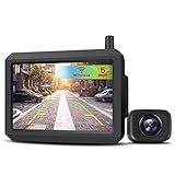Auto-VOX W7 Kabellos Digital Rückfahrkamera Set mit 5“ LCD-Monitor mit eingebautem Funksender, Wireless Einparkhilfe,Wasserdicht IP68 Nachtsicht