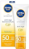 NIVEA SUN UV Gesicht Anti-Age Sonnenschutz Q10 mit LSF 50 (50 ml), feuchtigkeitsspendende Gesichtssonnencreme, Anti-Falten Sonnencreme mit Schutz vor UVA-/ UVB-Strahlung