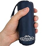 Outdoro Hüttenschlafsack, Ultra-Leichter Reise-Schlafsack, nur 230 g aus Mikrofaser, dünn & klein, Inlett, Travel-Sheet