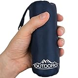 Outdoro Hüttenschlafsack, Ultra-Leichter Reise-Schlafsack, nur 230 g aus Mikrofaser, dünn & klein, Inlett, Travel-Sheet