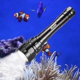 Volador Tauchen Taschenlampe, 3100 Lumen Unterwasser Taschenlampe, Unterwasser100m wasserdicht Submarine Licht mit 2X 18650 Akku und Ladegerät