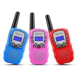 Upgrow Walkie Talkies Set Kinder Funkgeräte, 3x T-388 Walkie Talkies mit Taschenlampe, Walky Talky für Kinder Funkgerät für Outdoor, Camping, Wandern, Radfahren