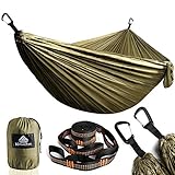 NATUREFUN Ultraleichte Reise Camping Hängematte | 300kg Tragkraft (300 x 200 cm) Atmungsaktiv, Schnelltrocknendes Fallschirm Nylon | 2 x Premium Karabiner, 2 x Nylon-Schlingen Inbegriffen
