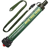 DeFe Wasserfilter Outdoor 2000L Mini Tragbarer Camping Wasseraufbereitung Entfernt 99.99% Bakterien Filter auf 0,01 Microns für Wandern Trekking Reisen und Notbereitschaft (Grün 1 Pack)