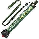 TEUEN DeFe Wasserfilter Outdoor 2000L Mini Tragbarer Camping Wasseraufbereitung Entfernt 99.99% Bakterien Filter auf 0,01 Microns für Wandern Trekking Reisen und Notbereitschaft (Grün 1 Pack)